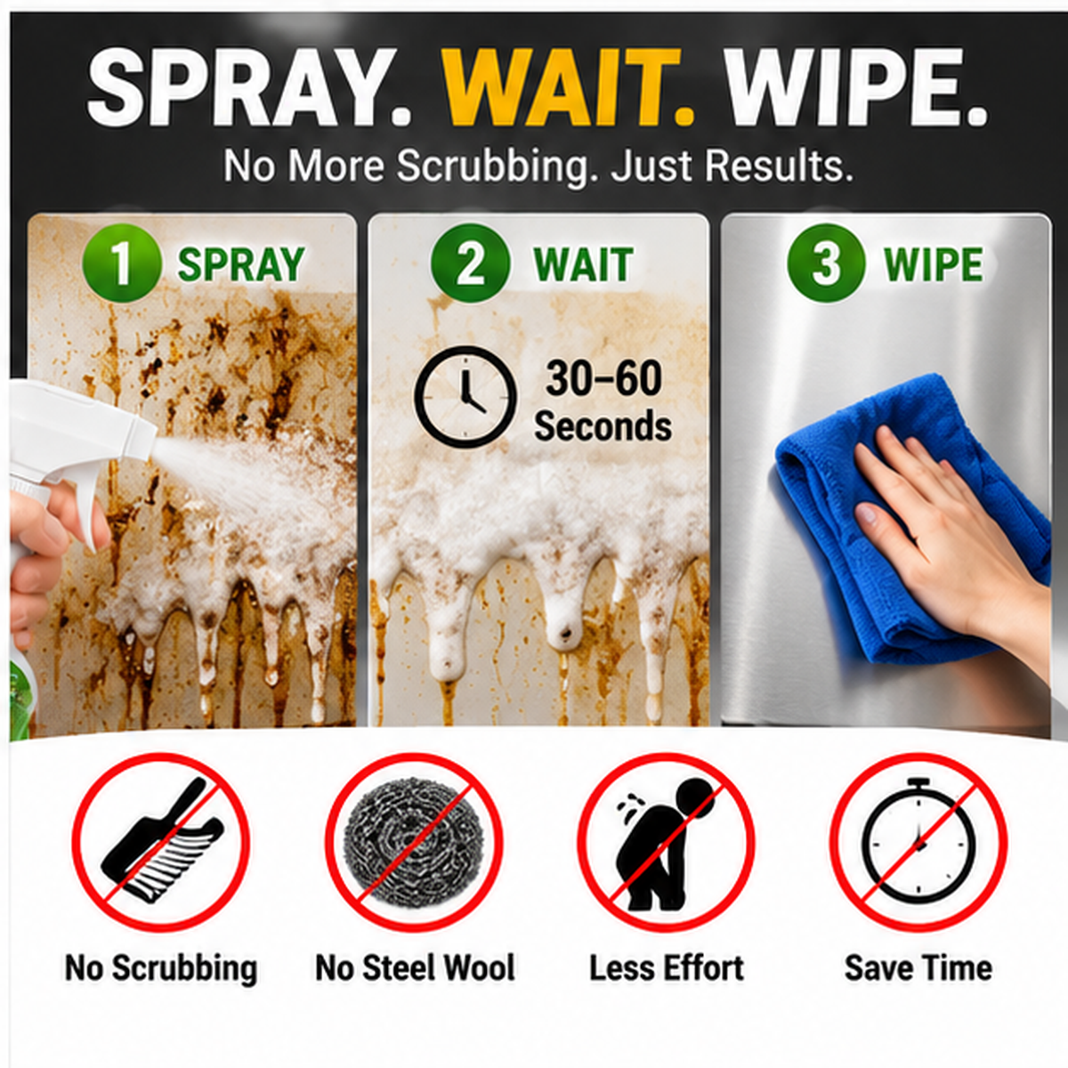 Heavy Duty KitchenDegreaser - Spray, Wipe& Cut Through ToughGrease