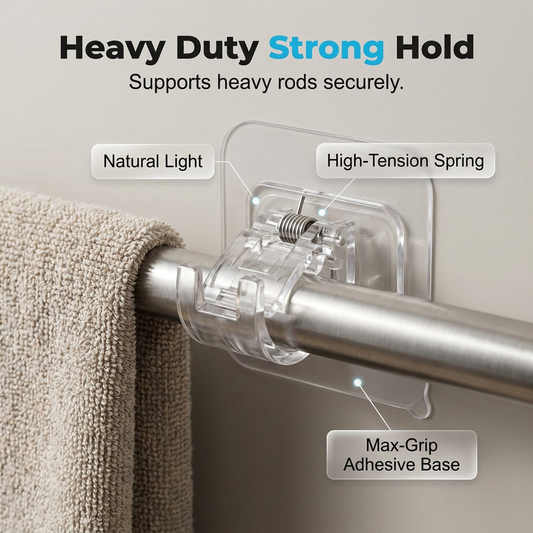✨ No-Drill Invisible Curtain Rod Holders – Strong, Waterproof & Easy to Install 🏠