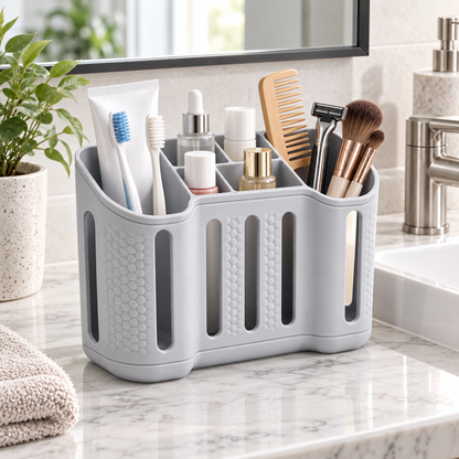 Wall-Mounted Toothbrush and Toothpaste Organizer