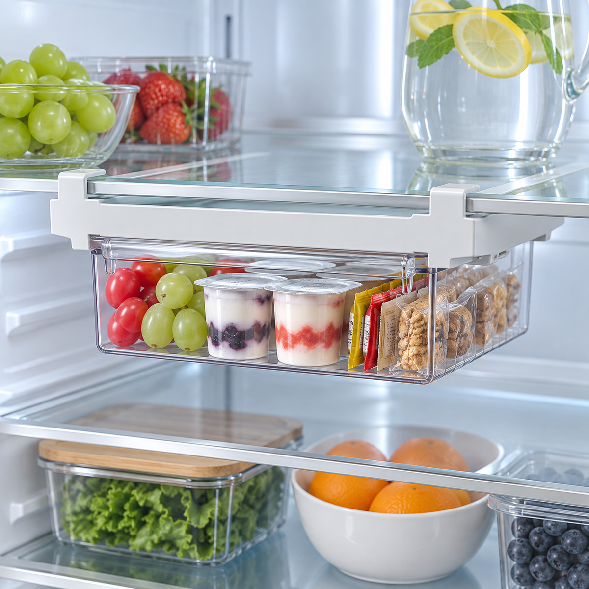 Hanging refrigerator storage box