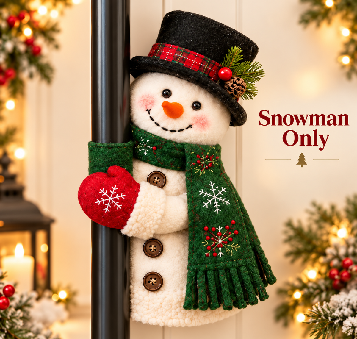 Santa & Snowman Christmas Handle Huggers Set  Festive Holiday Decor for Fridge & Cabinet Handles