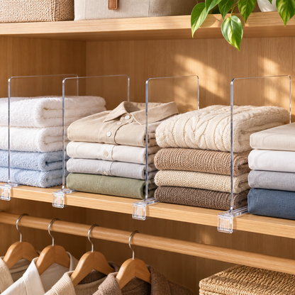Transparent wardrobe bag divider board