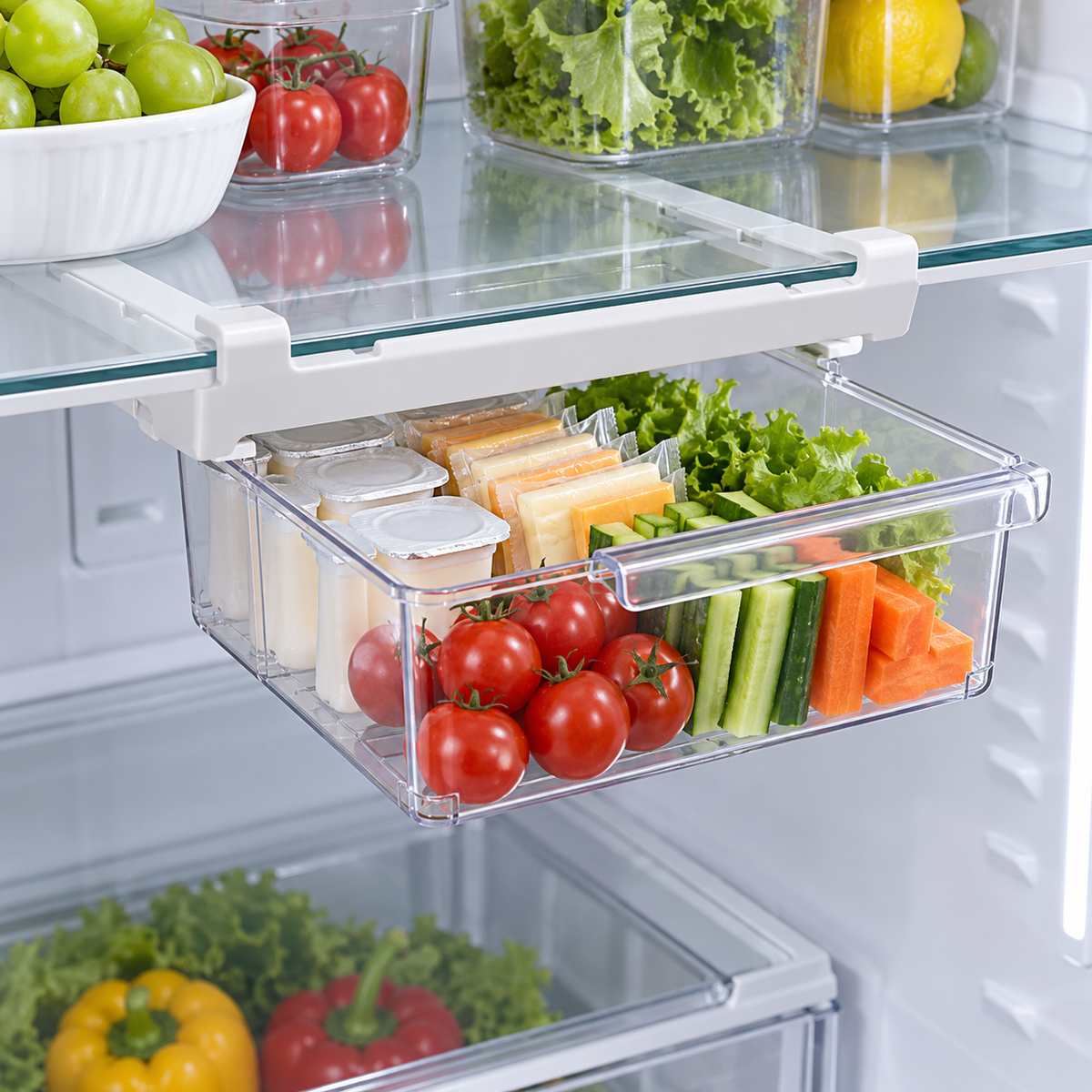 Hanging refrigerator storage box