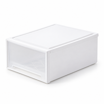 Transparent drawer-style storage box
