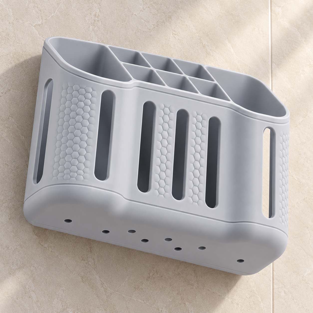 Wall-Mounted Toothbrush and Toothpaste Organizer